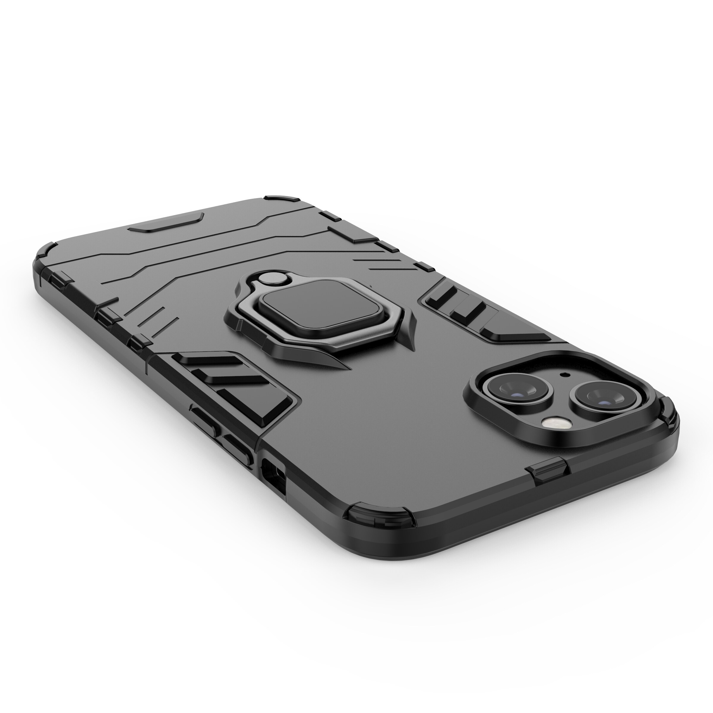 Ring Armor fodral för iPhone 14 Plus pansarskydd magnetisk hållare ring svart