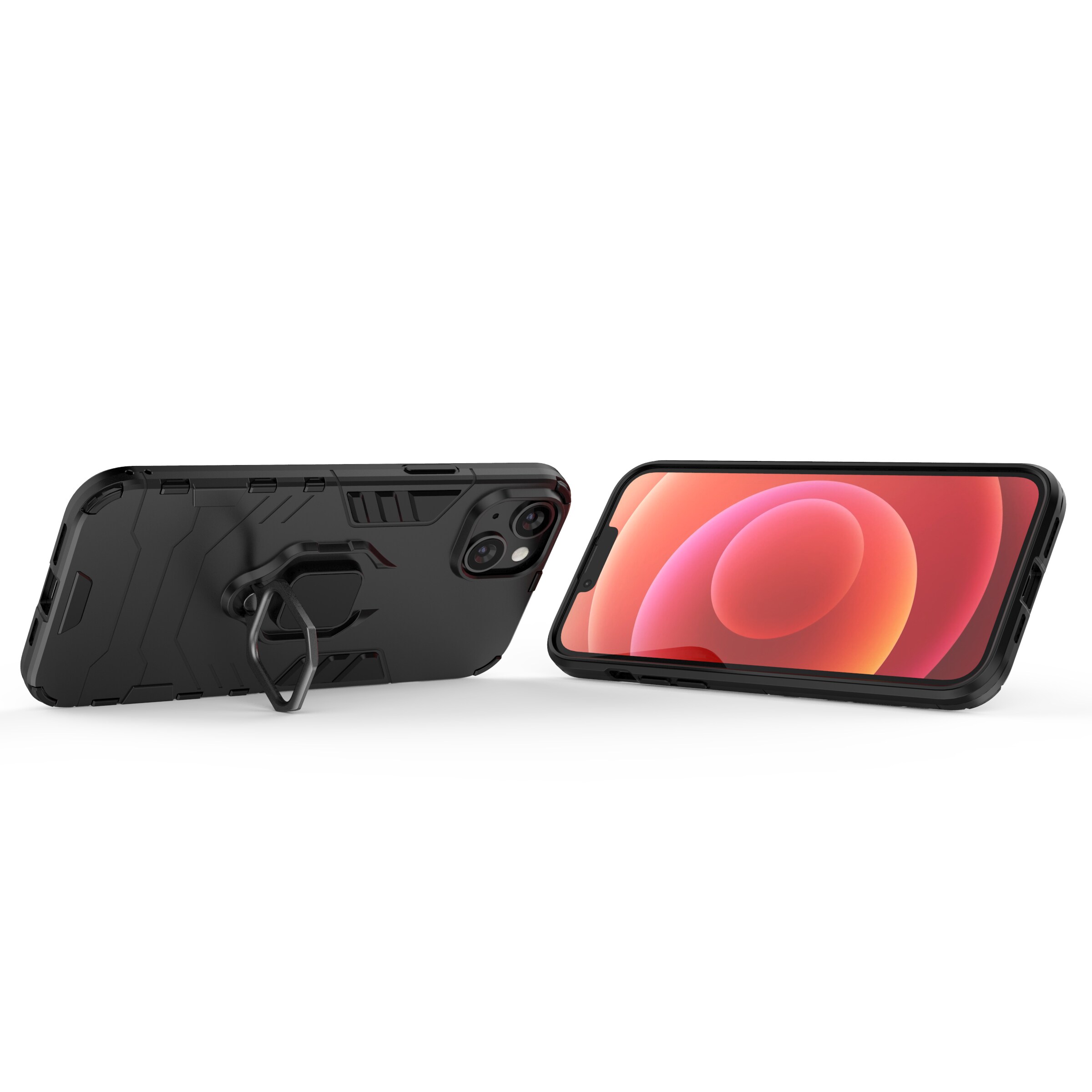 Ring Armor fodral för iPhone 14 Plus pansarskydd magnetisk hållare ring svart