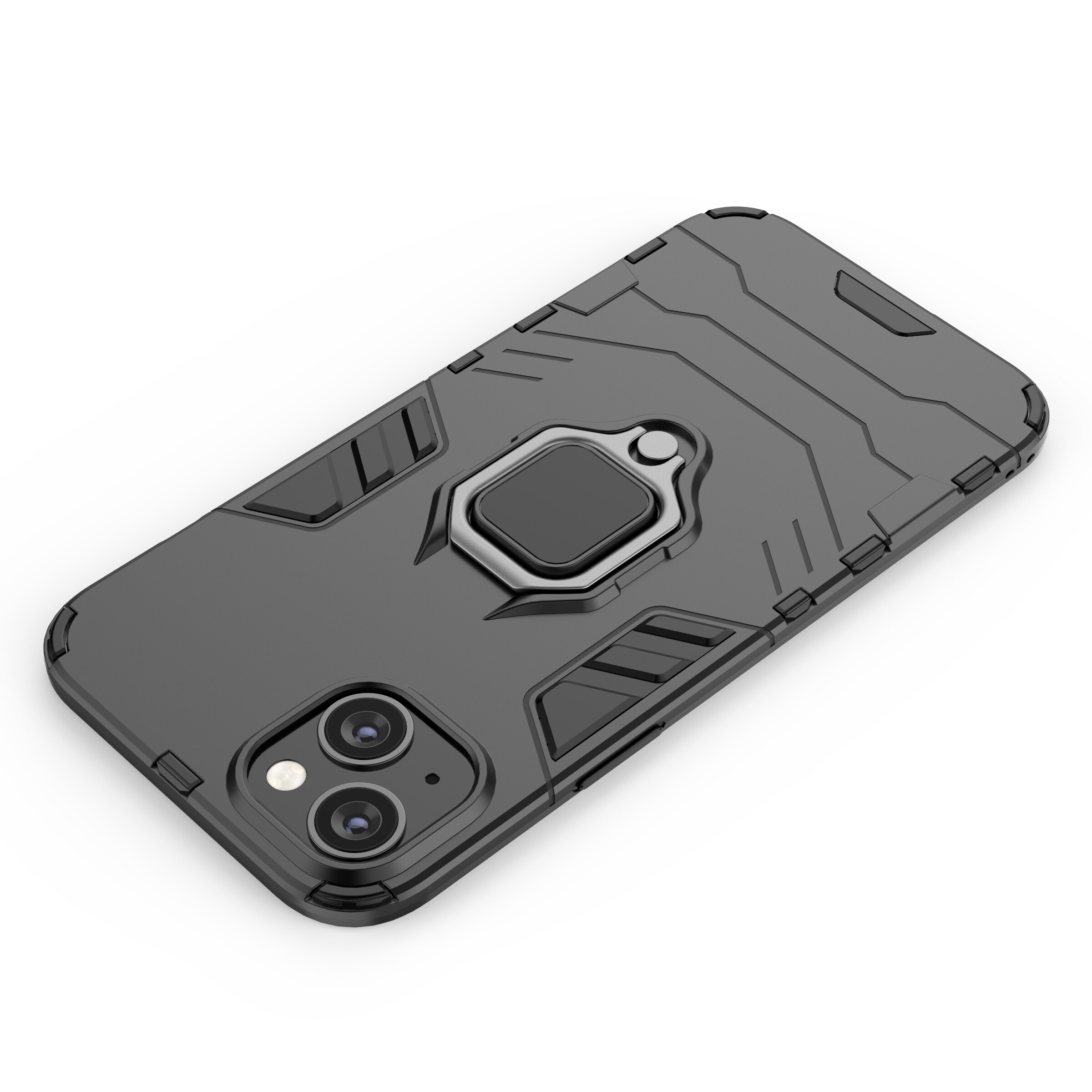 Ring Armor fodral för iPhone 14 Pro bepansrat skydd magnetisk hållare ring svart