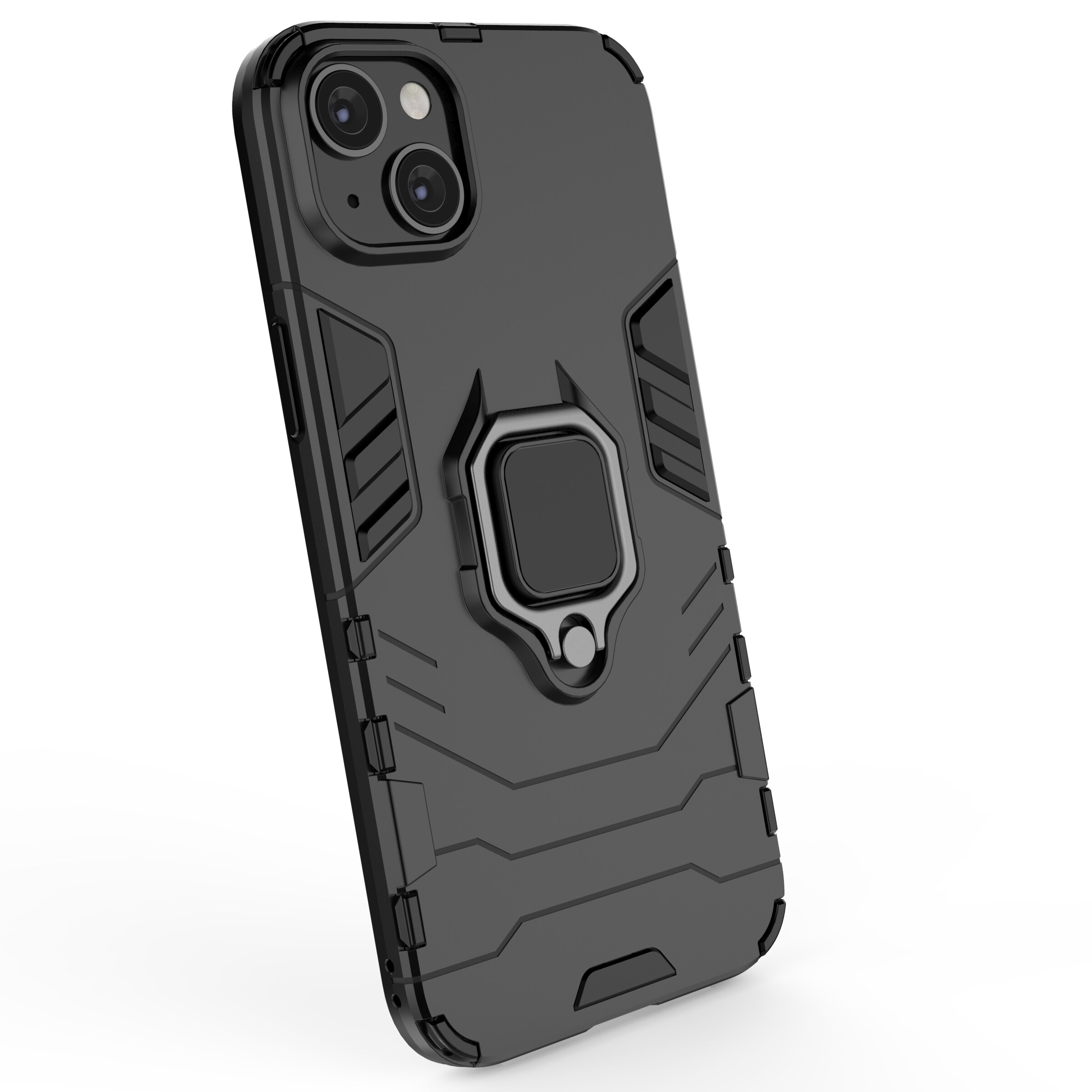 Ring Armor fodral för iPhone 14 Pro bepansrat skydd magnetisk hållare ring svart