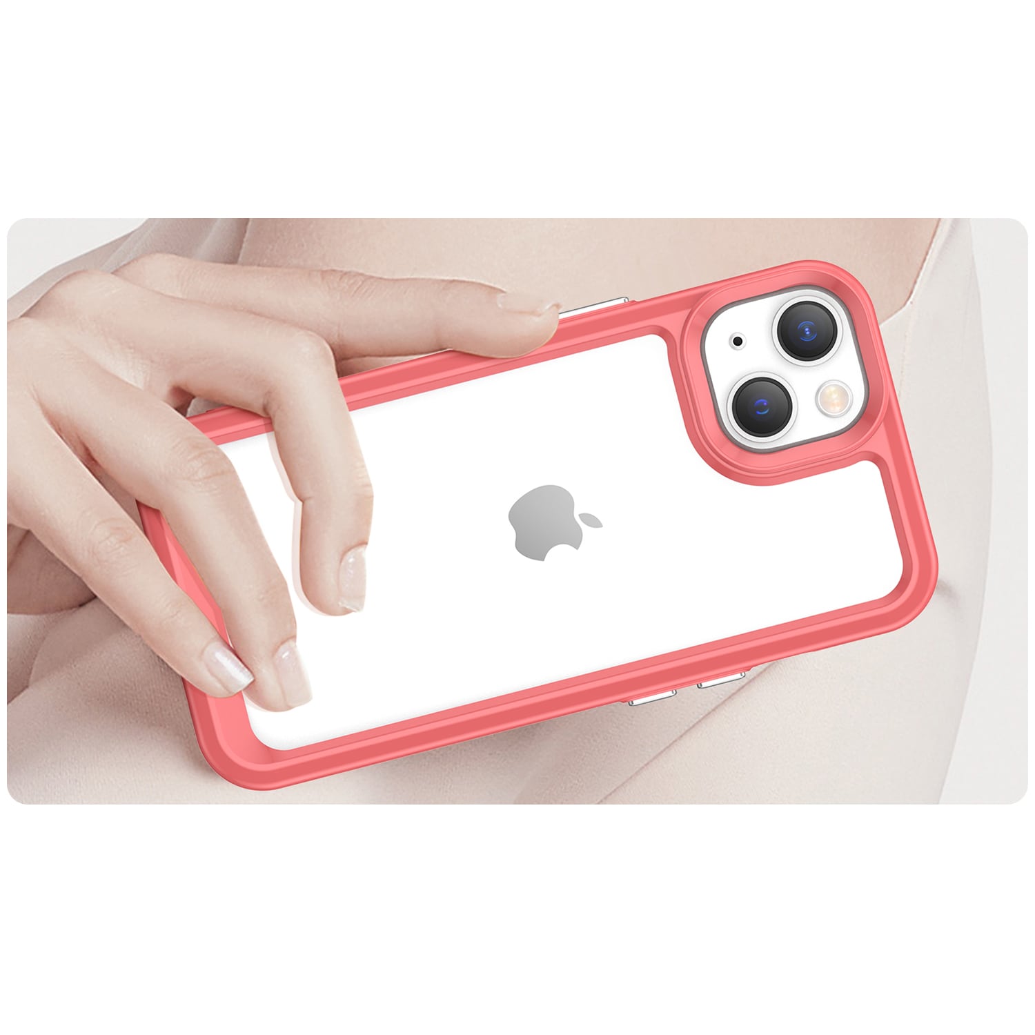 Outer Space Case iPhone 14 hårda pärmar med gelram röd