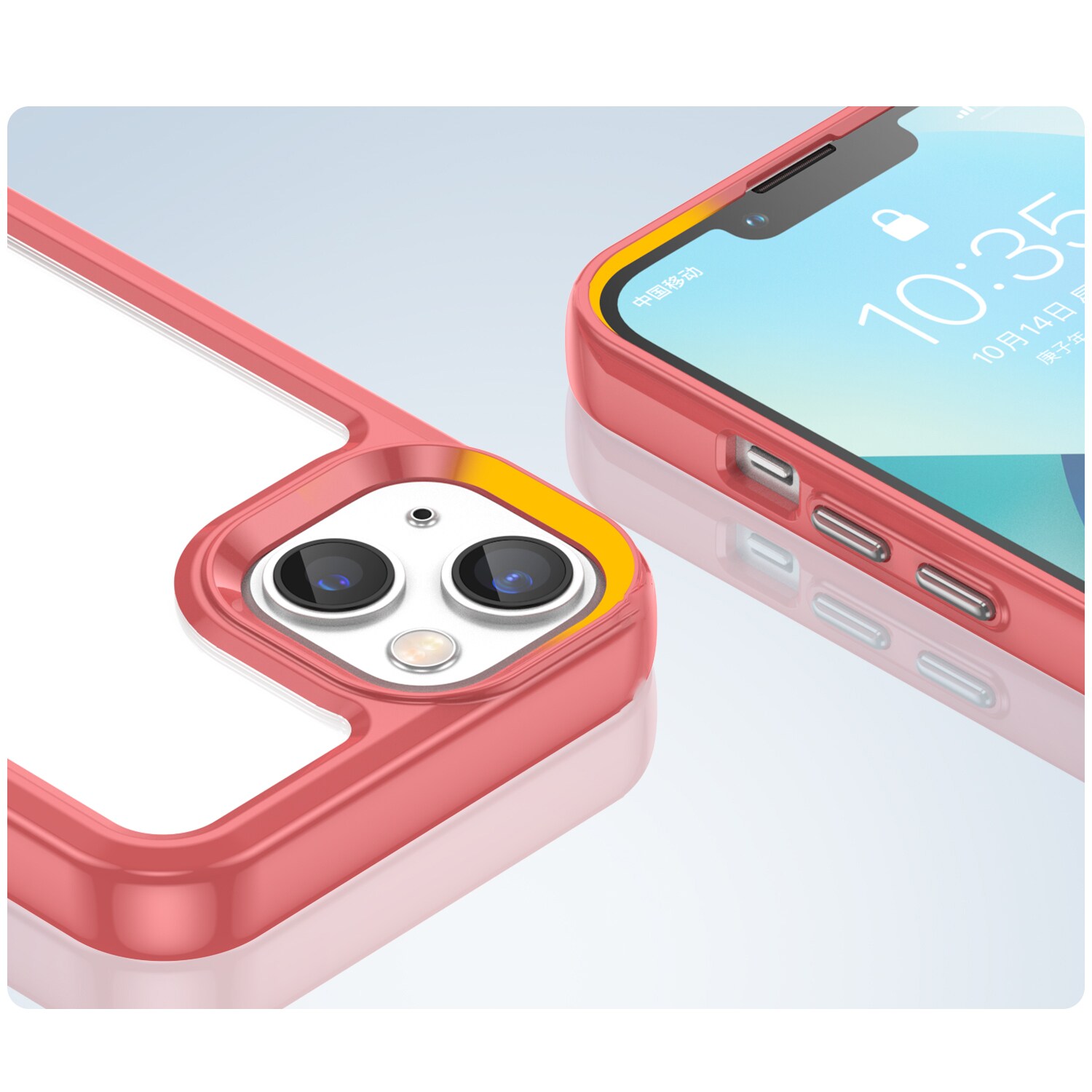Outer Space Case iPhone 14 hårda pärmar med gelram röd