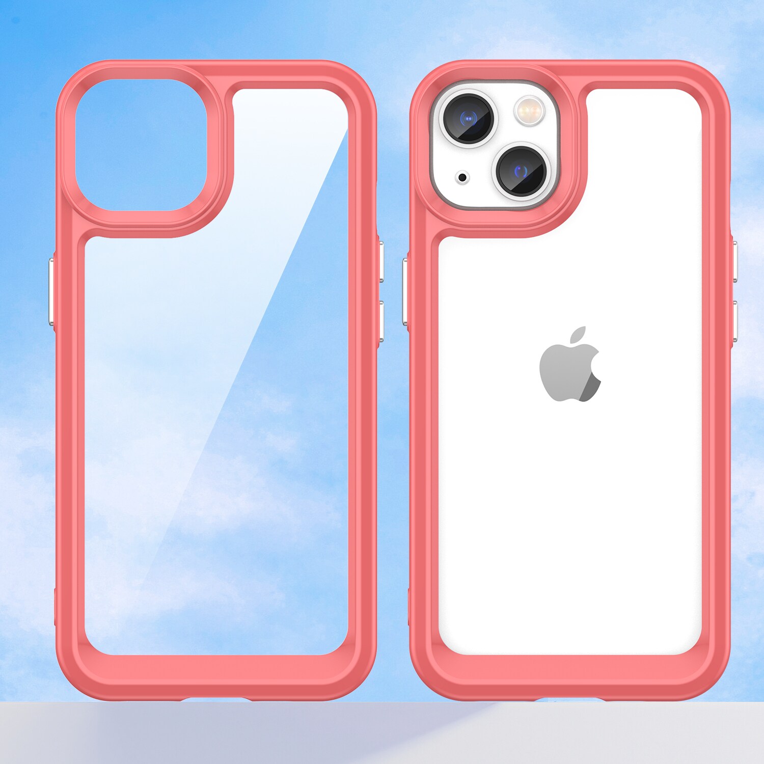 Outer Space Case iPhone 14 hårda pärmar med gelram röd