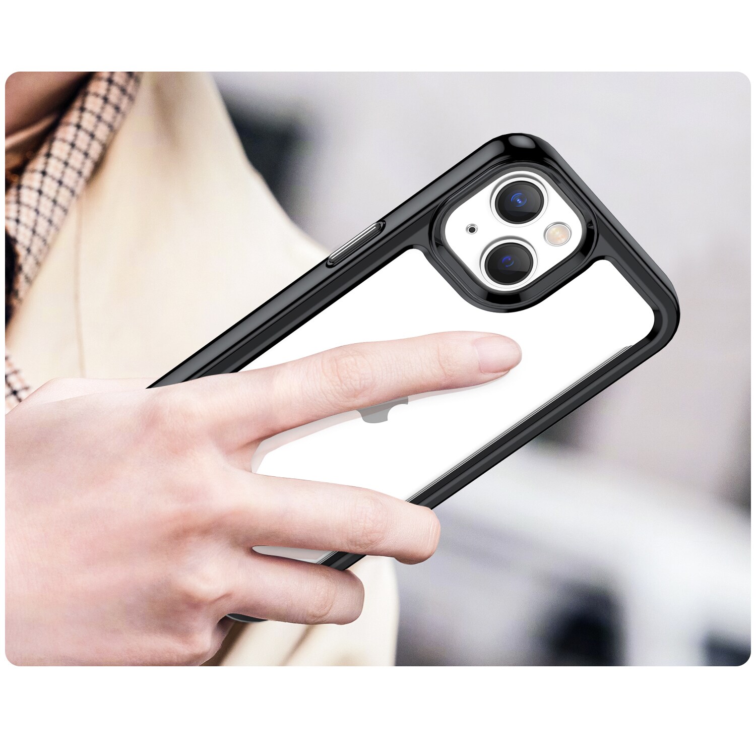 Outer Space Case iPhone 14 Plus hårt fodral med gelram svart