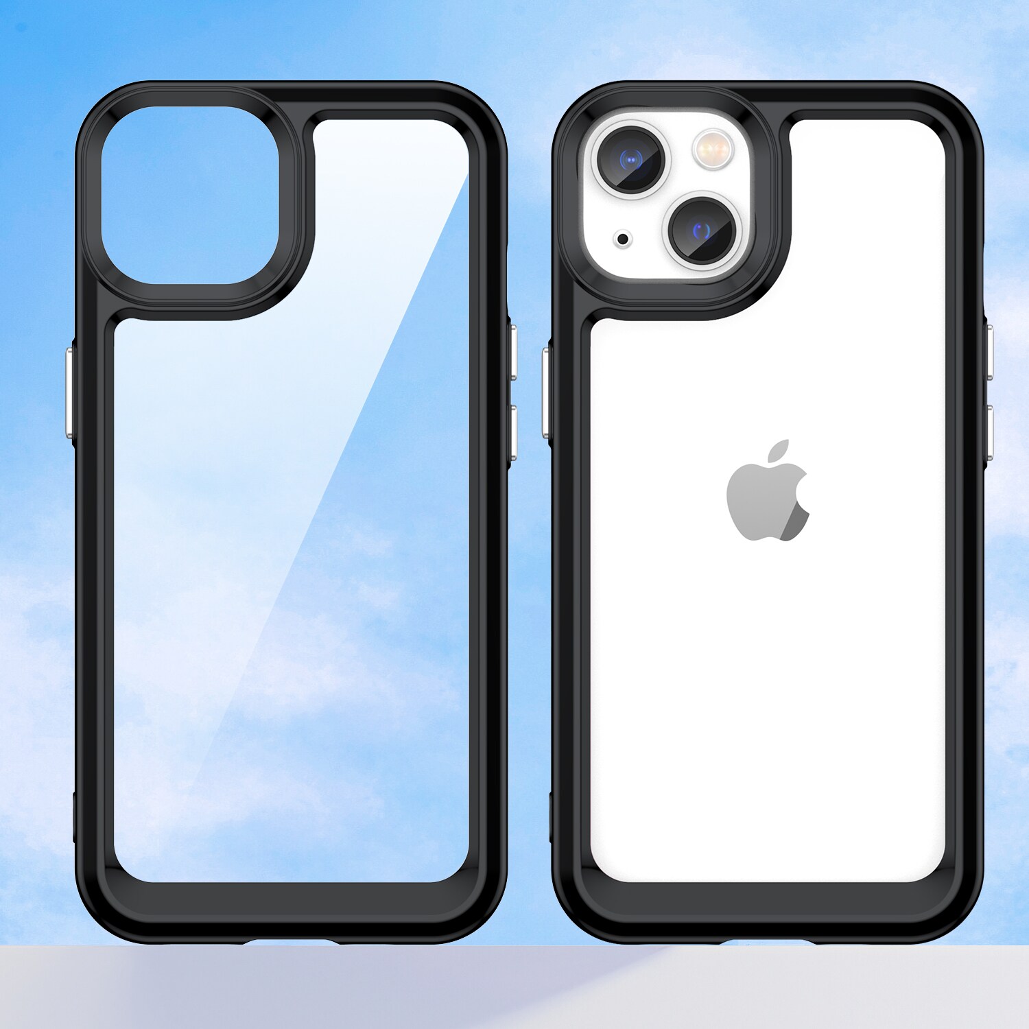 Outer Space Case iPhone 14 Plus hårt fodral med gelram svart