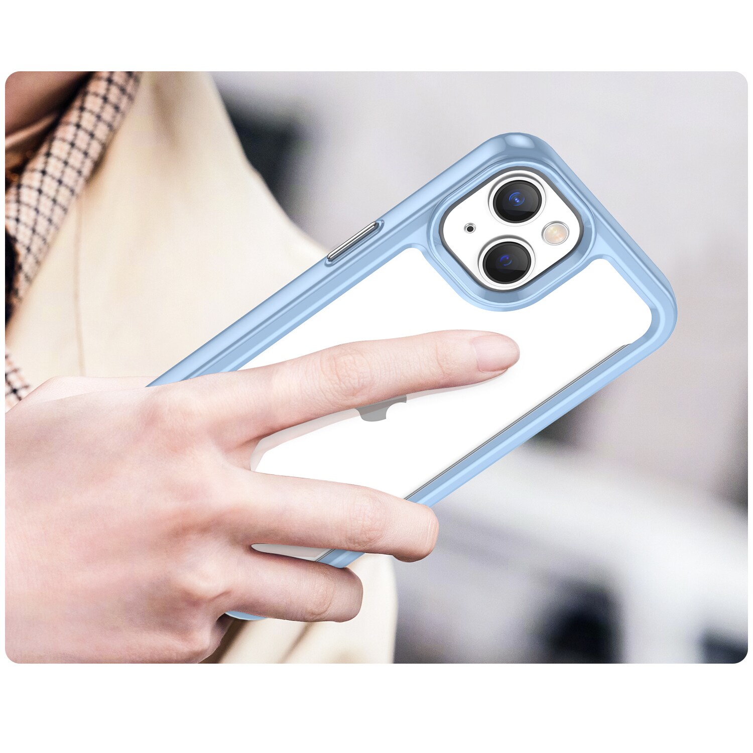Outer Space Case iPhone 14 Plus hårt fodral med gelram blå