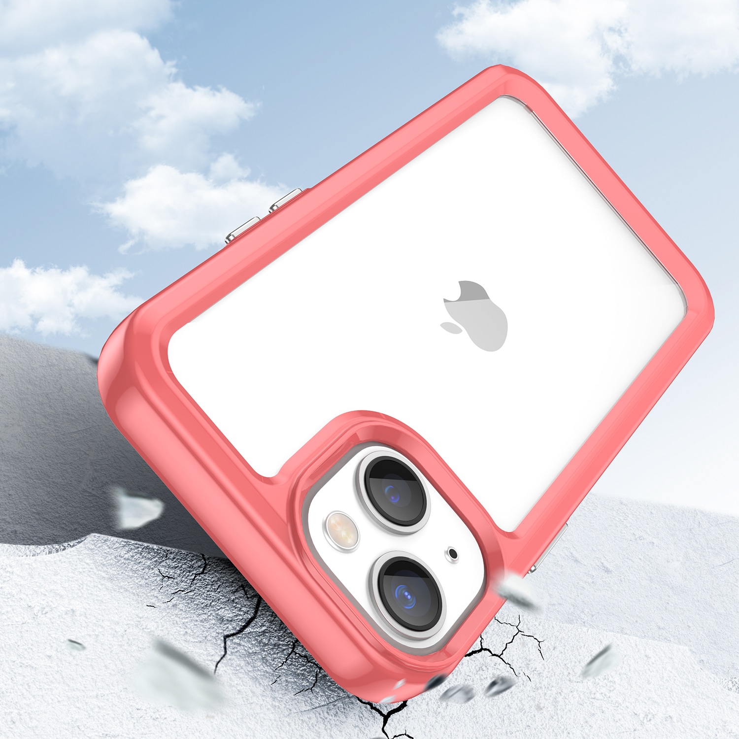 Outer Space Case iPhone 14 Plus hårt fodral med gelram röd