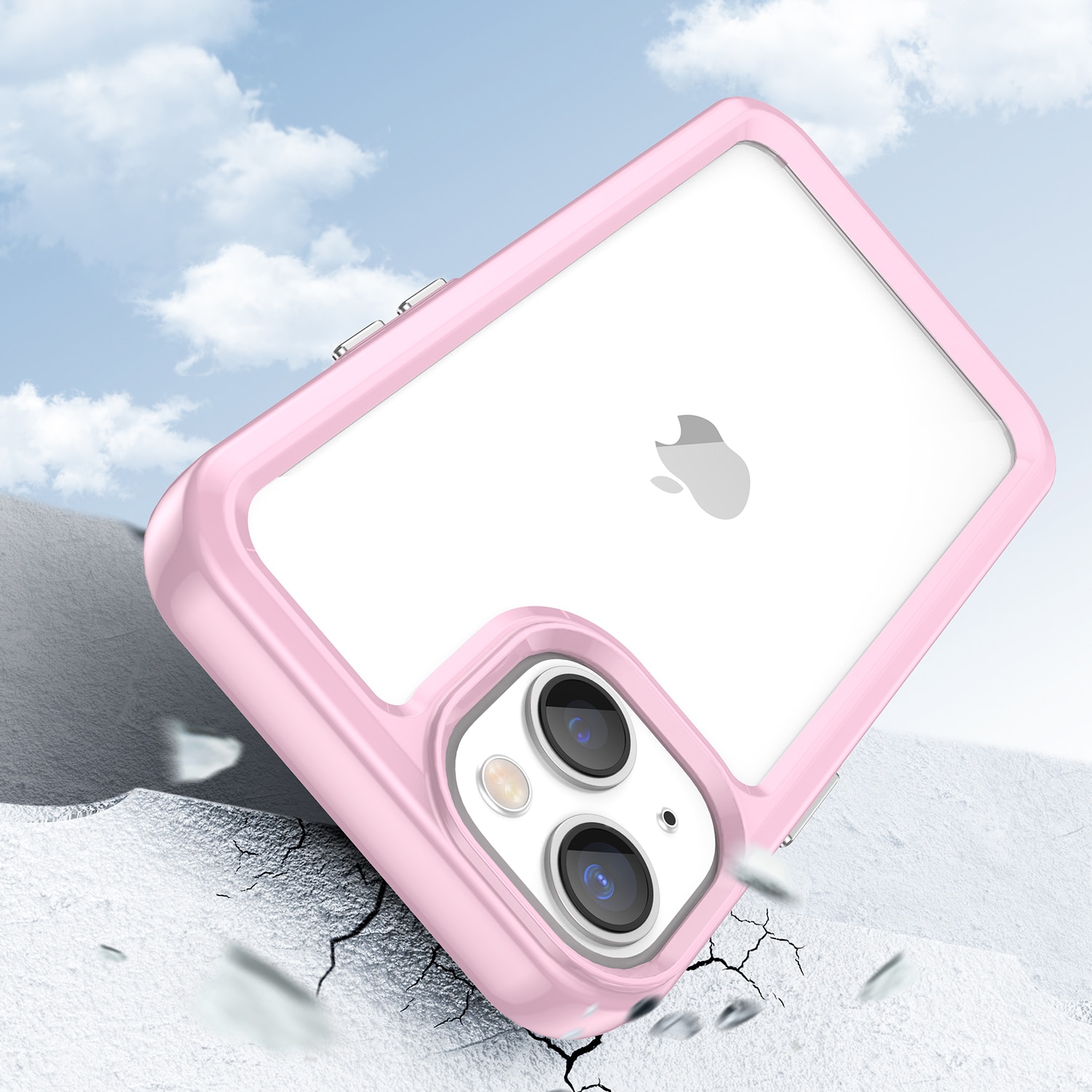Outer Space Case iPhone 14 Plus hårt fodral med en gelram rosa