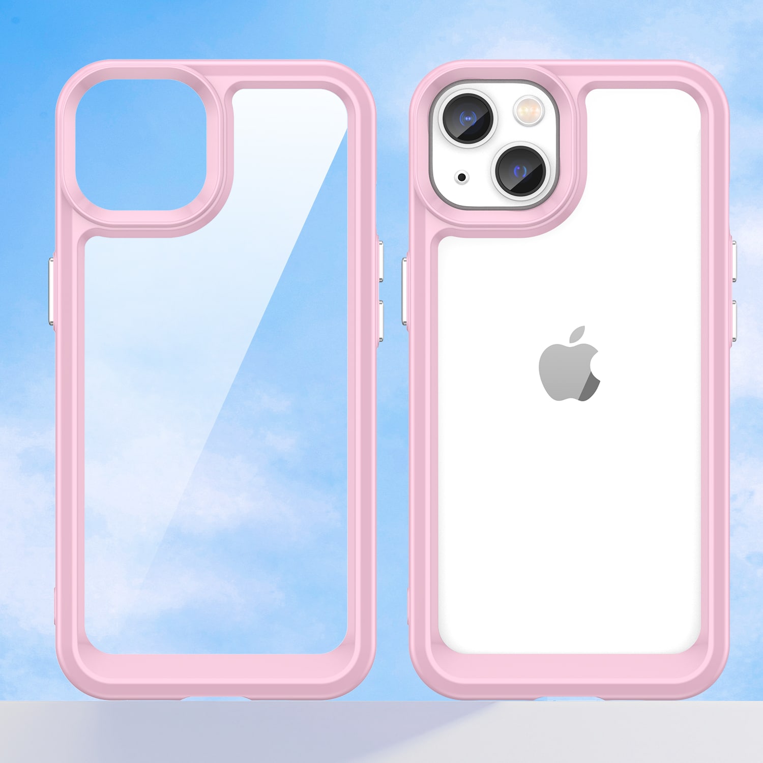 Outer Space Case iPhone 14 Plus hårt fodral med en gelram rosa