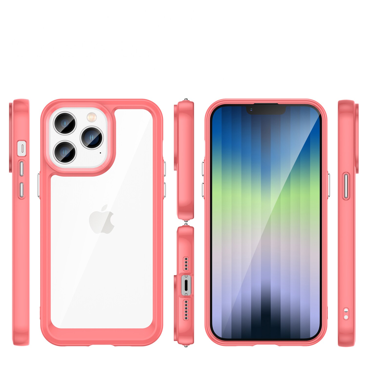 Outer Space Case iPhone 14 Pro hårt fodral med gelram röd