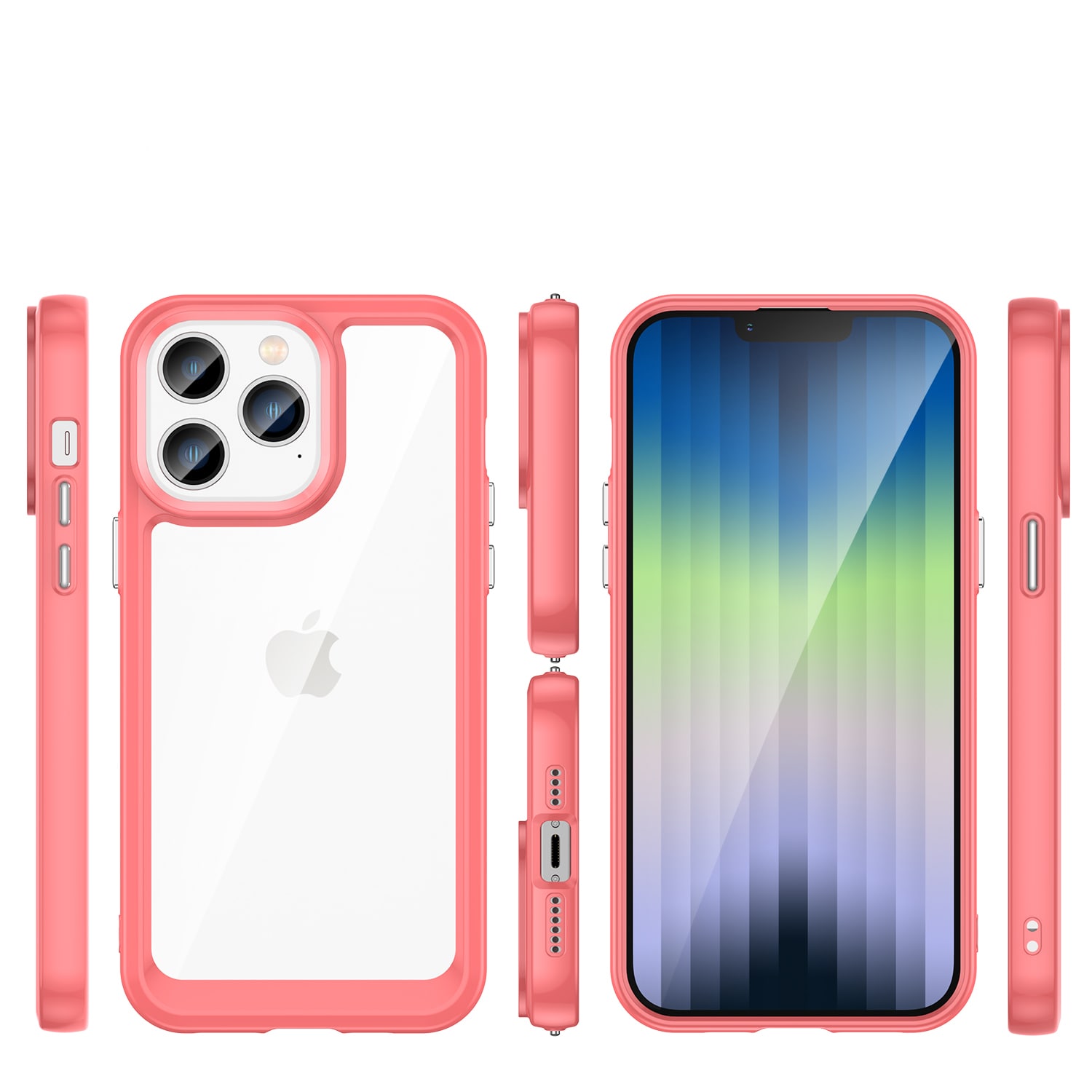 Outer Space Case iPhone 14 Pro Max hårt fodral med gelram röd