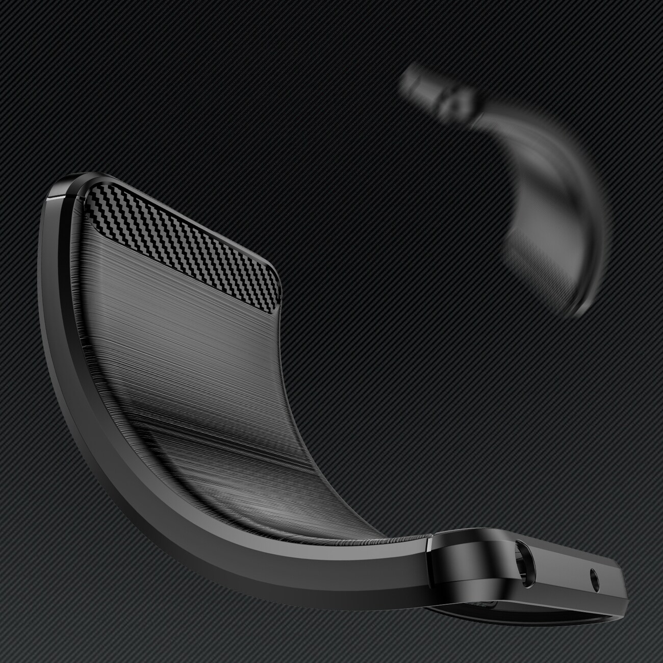 Carbon Case iPhone 14 Pro flexibelt gel-bakstycke svart