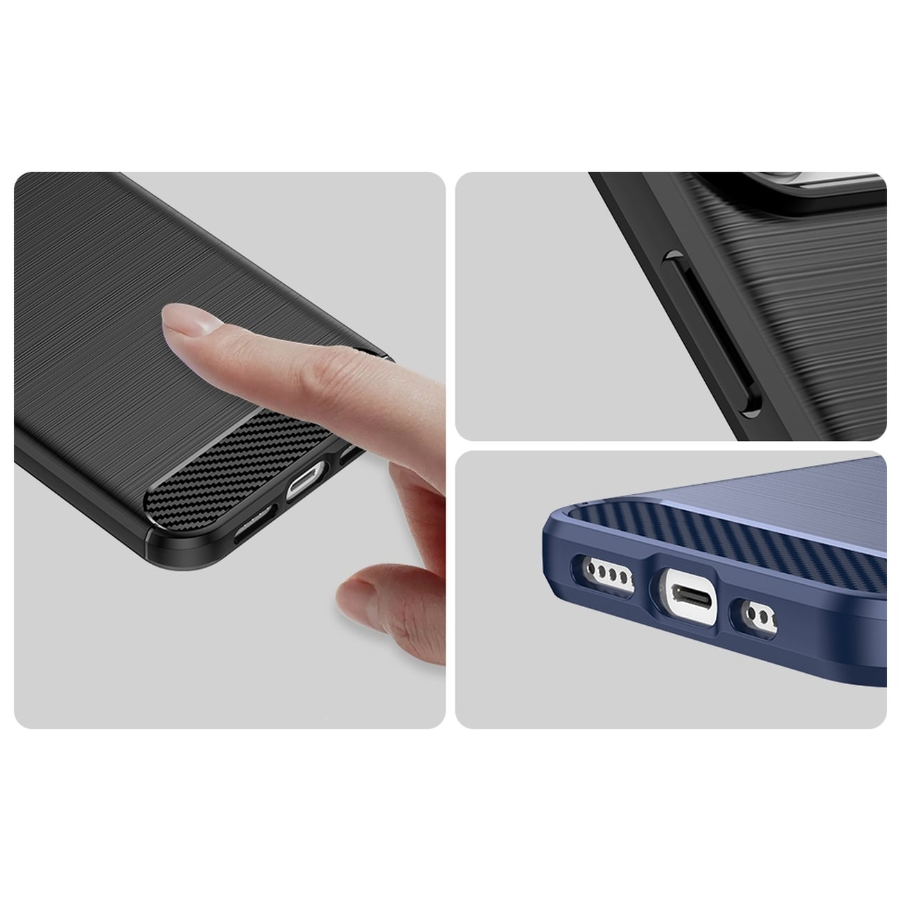 Carbon Case iPhone 14 Pro Max flexibelt gel-bakstycke svart