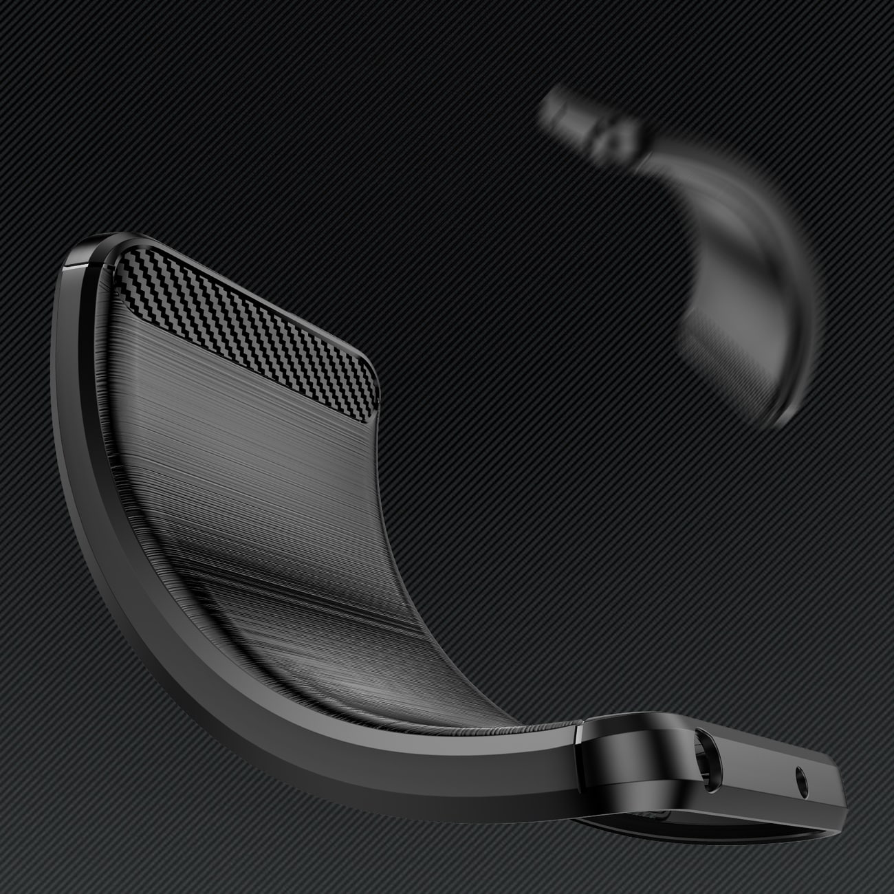 Carbon Case iPhone 14 Pro Max flexibelt gel-bakstycke svart