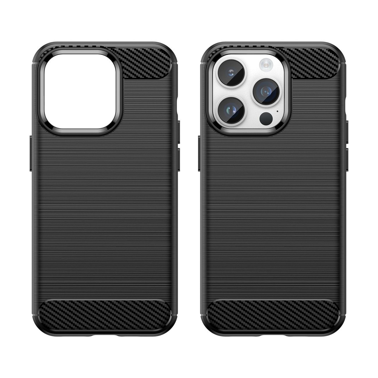 Carbon Case iPhone 14 Pro Max flexibelt gel-bakstycke svart