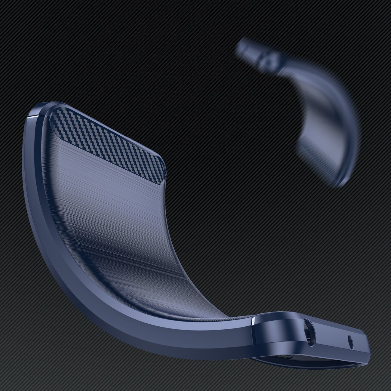 Carbon Case för iPhone 14 Pro Max flexibelt gel-bakstycke blå