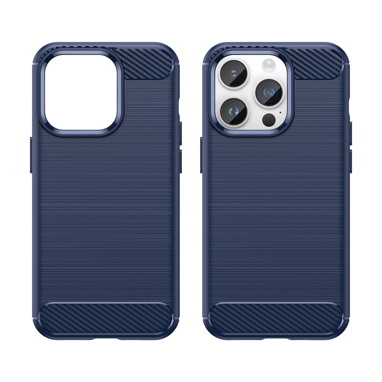 Carbon Case för iPhone 14 Pro Max flexibelt gel-bakstycke blå