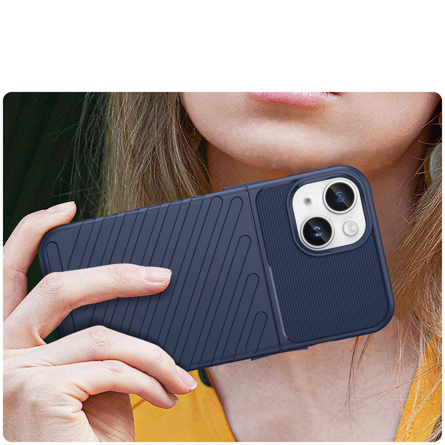 Thunder Case iPhone 14 Plus blått bepansrat fodral