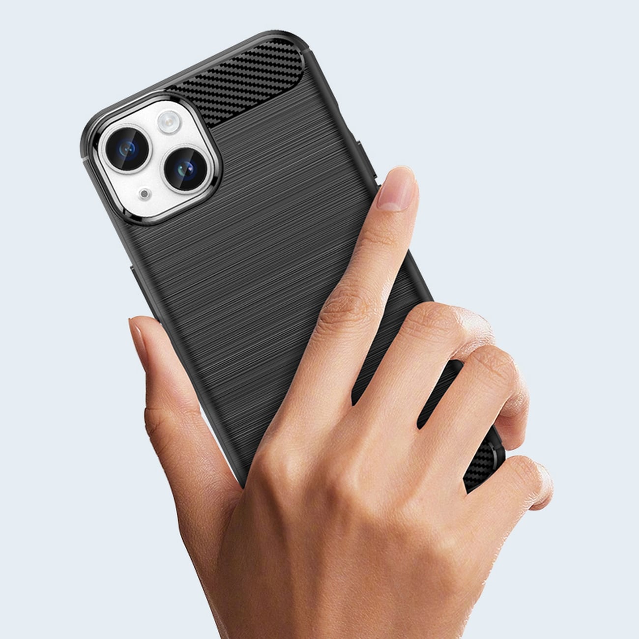 Carbon Case iPhone 14 fodral flexibelt gel-bakstycke blå