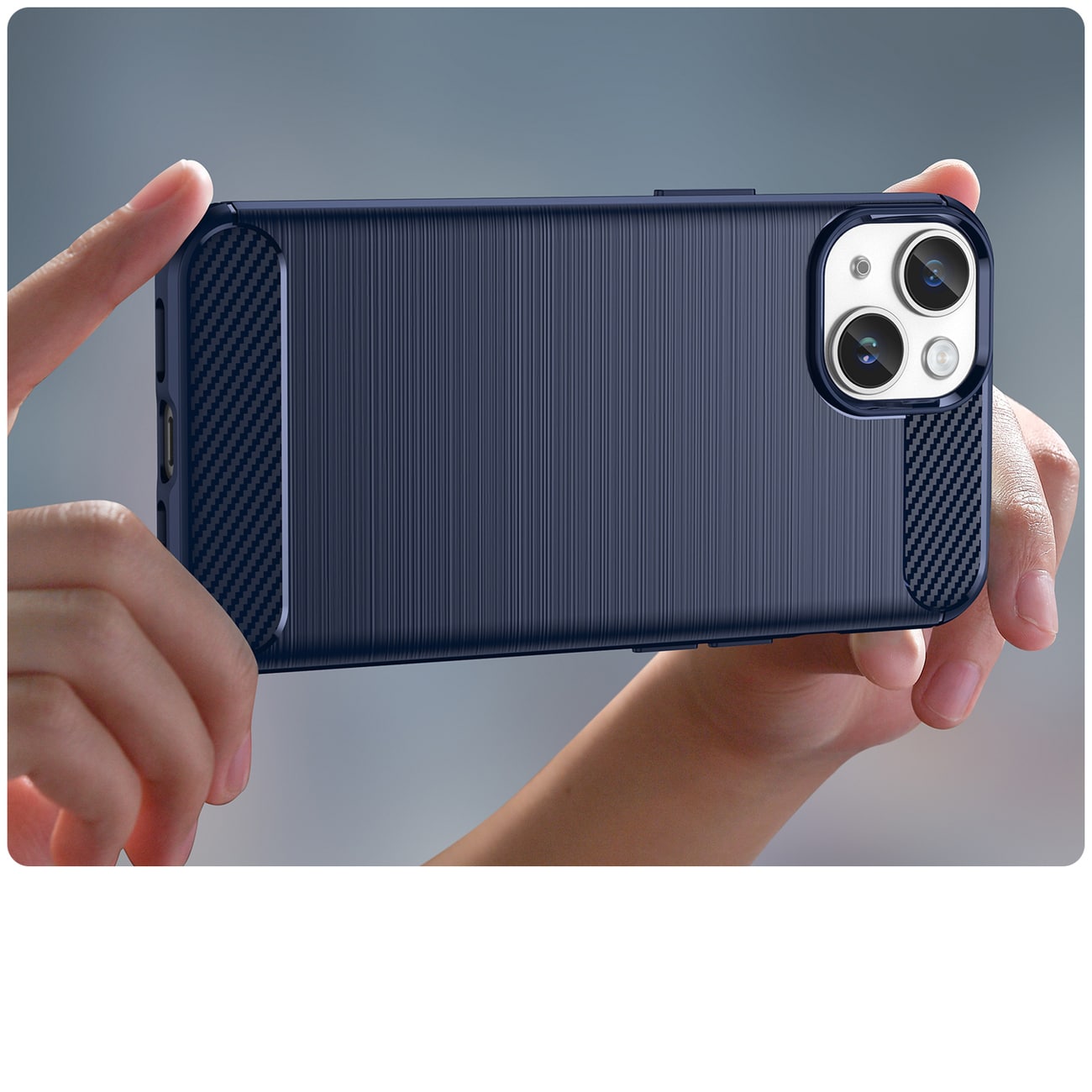Carbon Case iPhone 14 fodral flexibelt gel-bakstycke blå