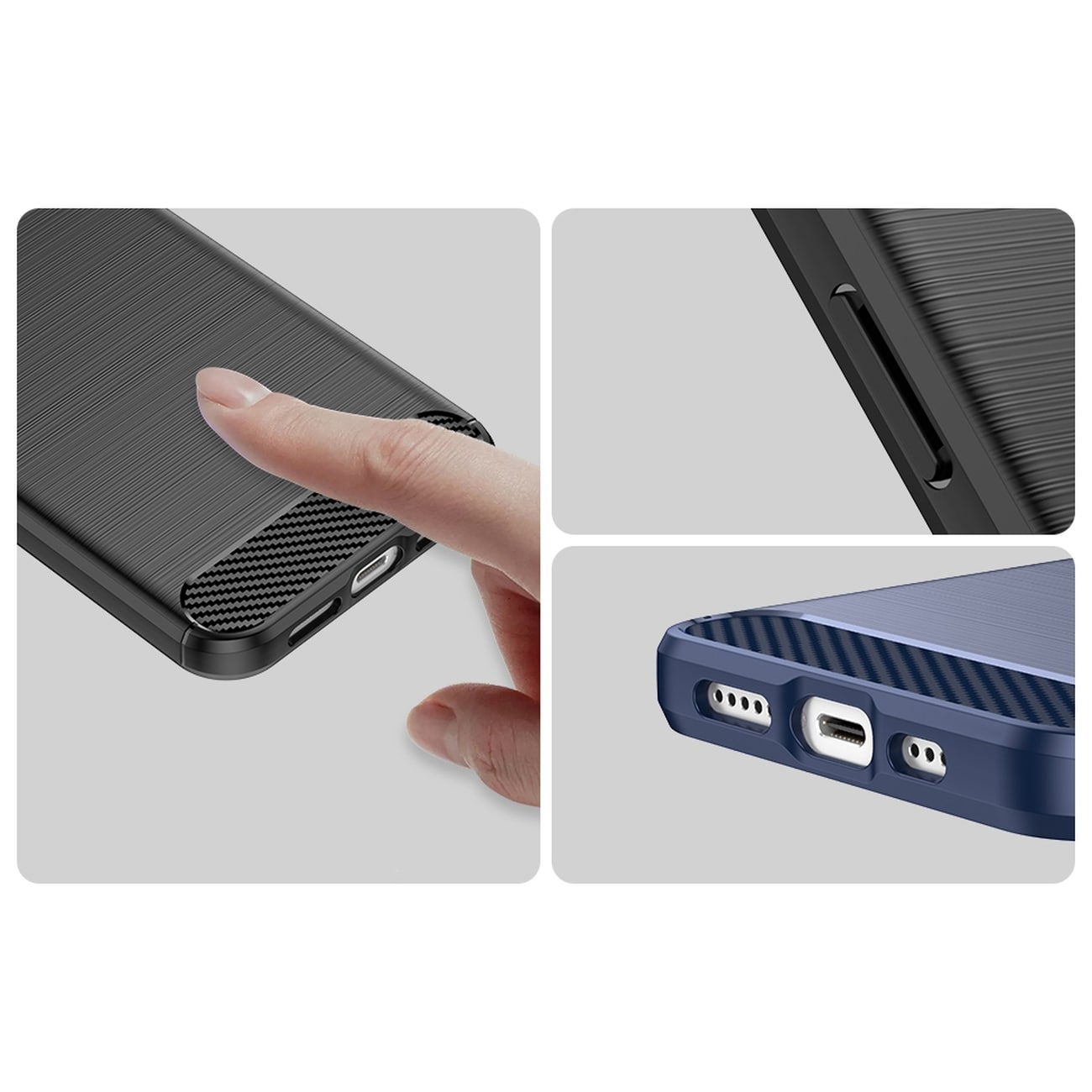 Carbon Case för iPhone 14 Plus flexibelt gel-bakstycke svart