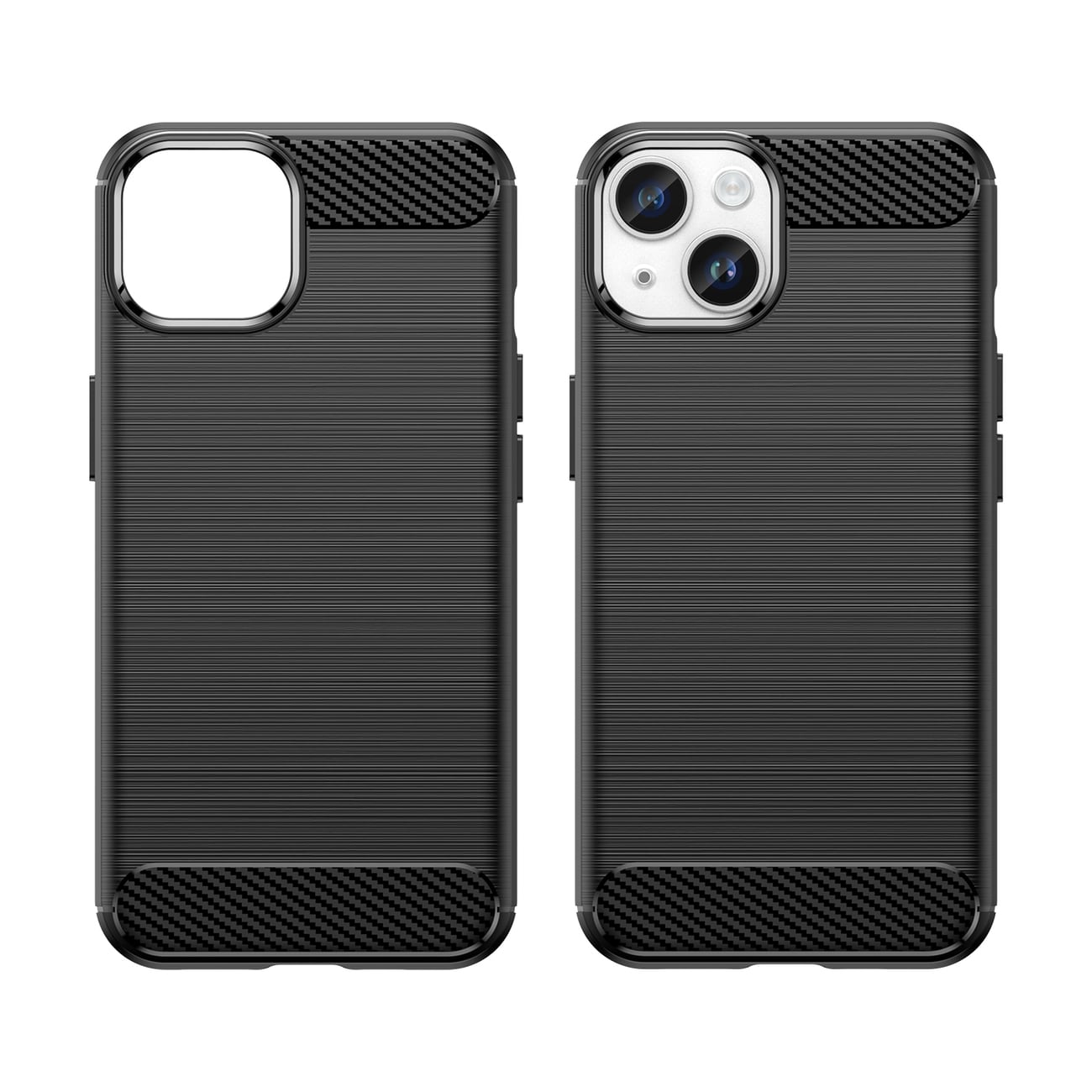 Carbon Case för iPhone 14 Plus flexibelt gel-bakstycke svart