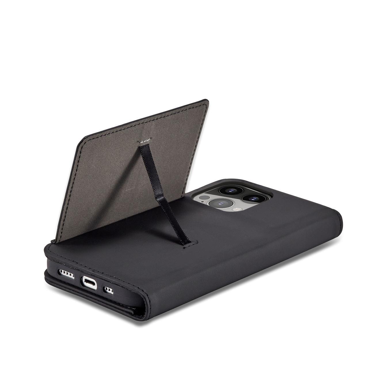 Magnet Kortfodral fodral för iPhone 14 Pro flip cover plånbok stativ svart