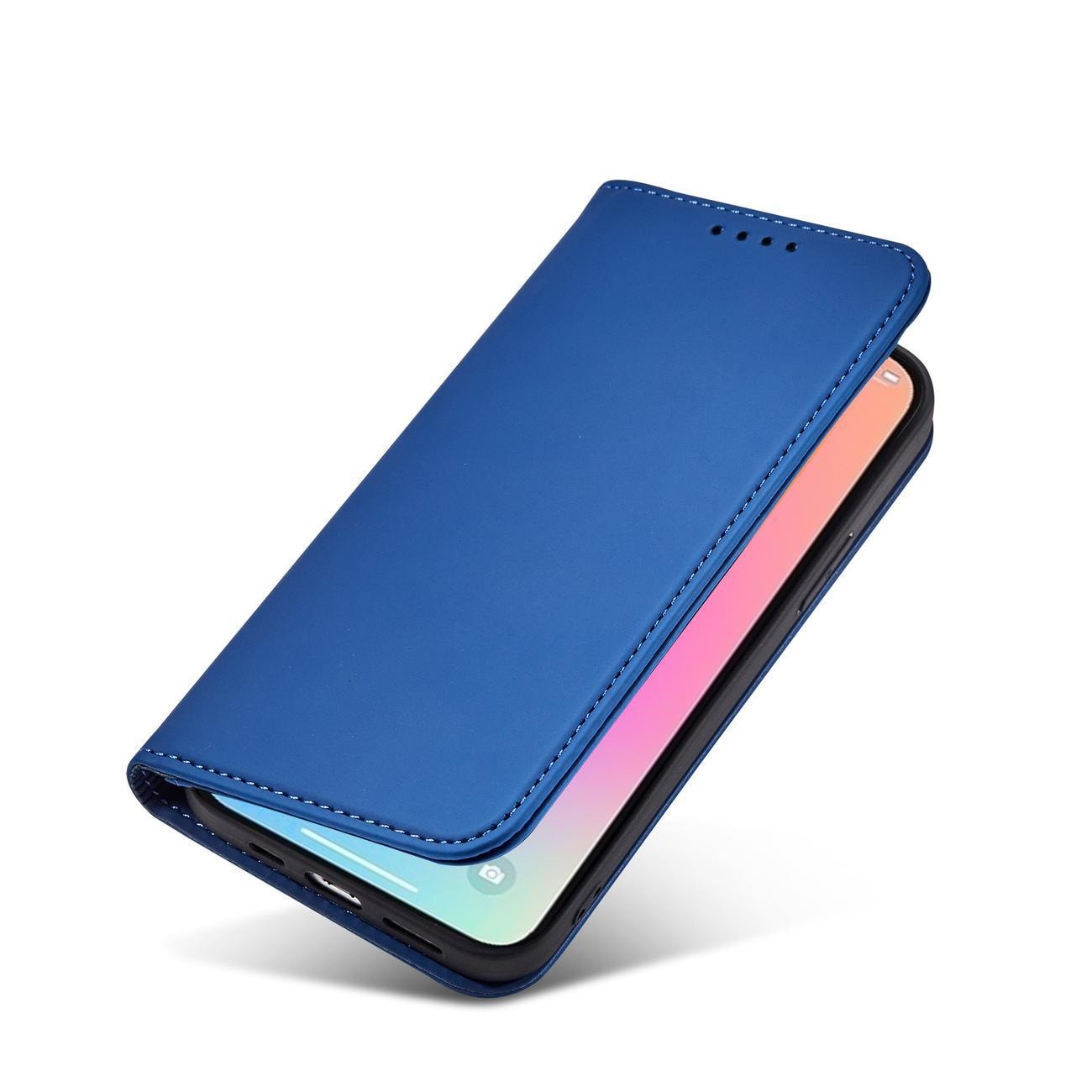 Magnet Kortfodral fodral för iPhone 14 Pro flip cover plånbok stativ blå