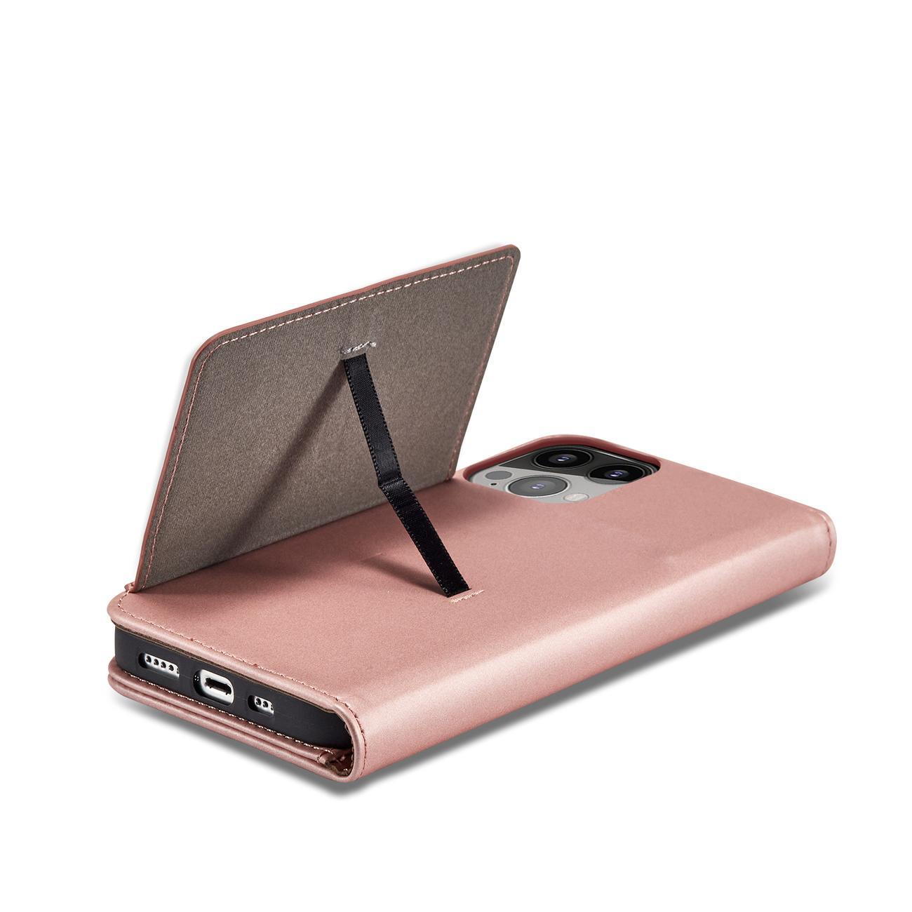Magnet Kortfodral fodral för iPhone 14 Pro flip cover plånbok stativ rosa