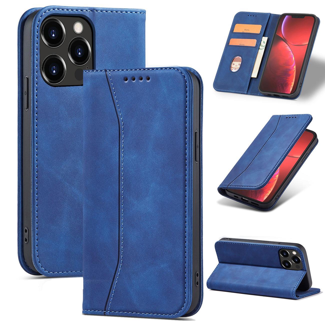 Magnet Fancy Case fodral för iPhone 14 Plus flip cover plånbok stativ blå