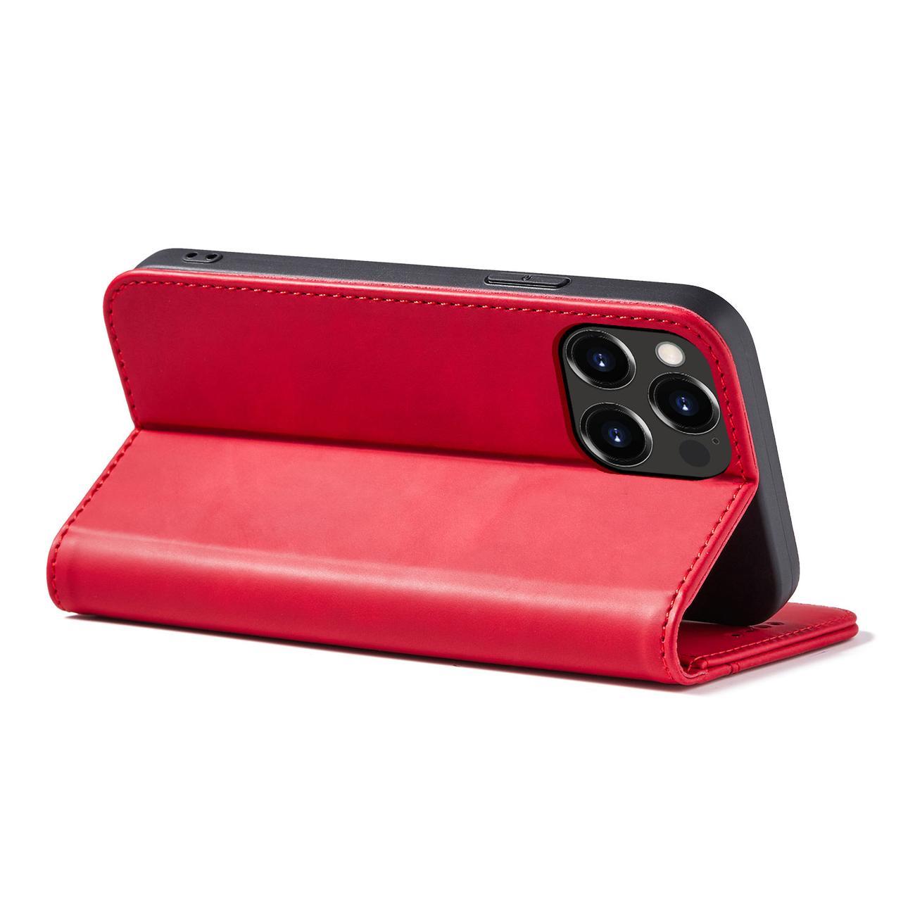 Magnet Fancy Case fodral för iPhone 14 Plus flip cover plånbok stativ röd