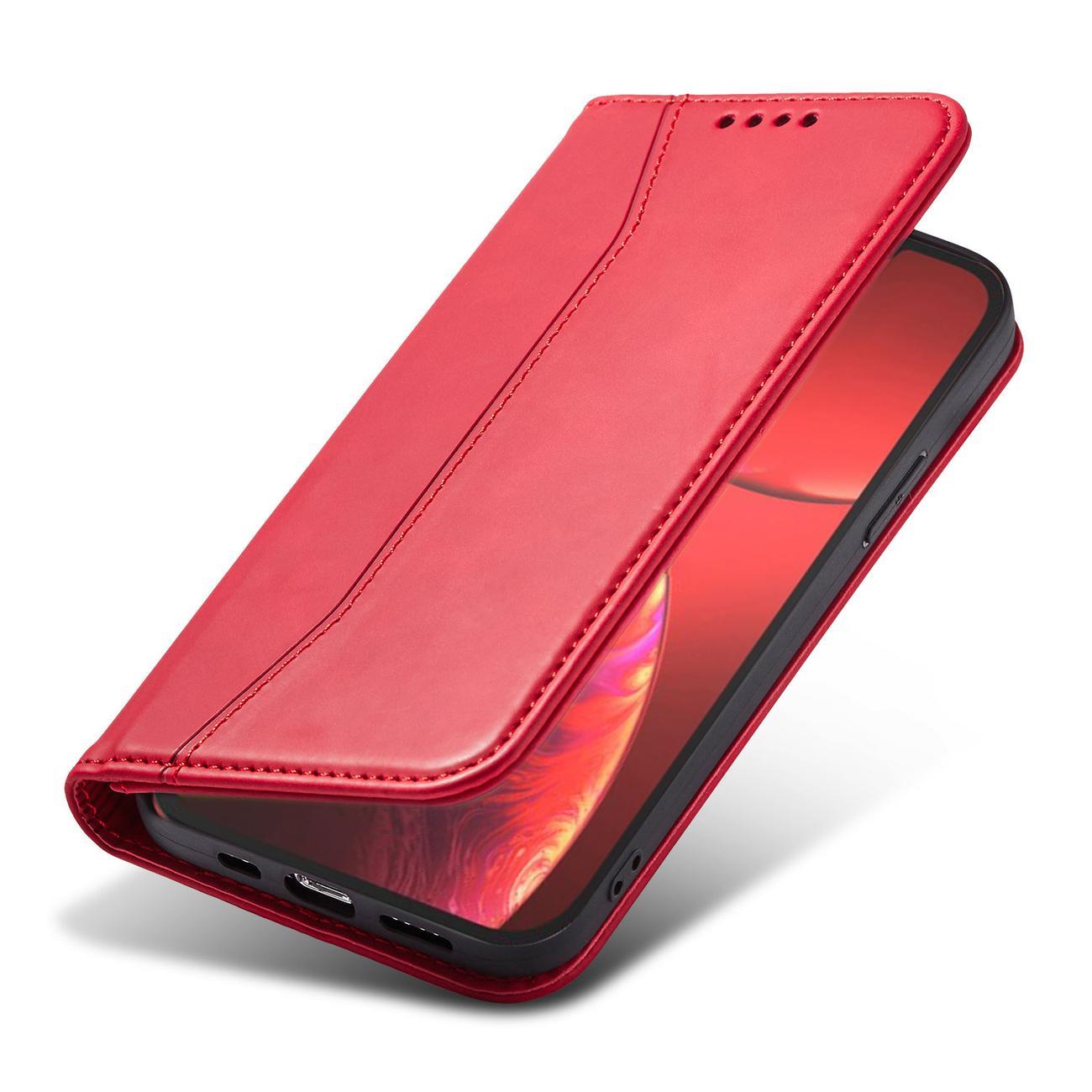 Magnet Fancy Case fodral för iPhone 14 Plus flip cover plånbok stativ röd
