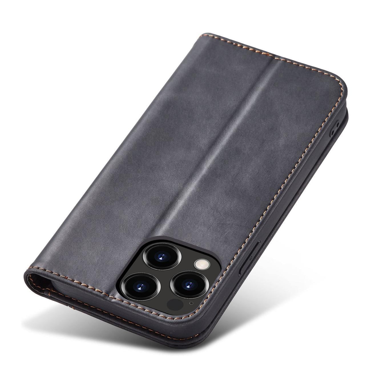 Magnet Fancy Case fodral för iPhone 14 Pro flip cover plånbok stativ svart