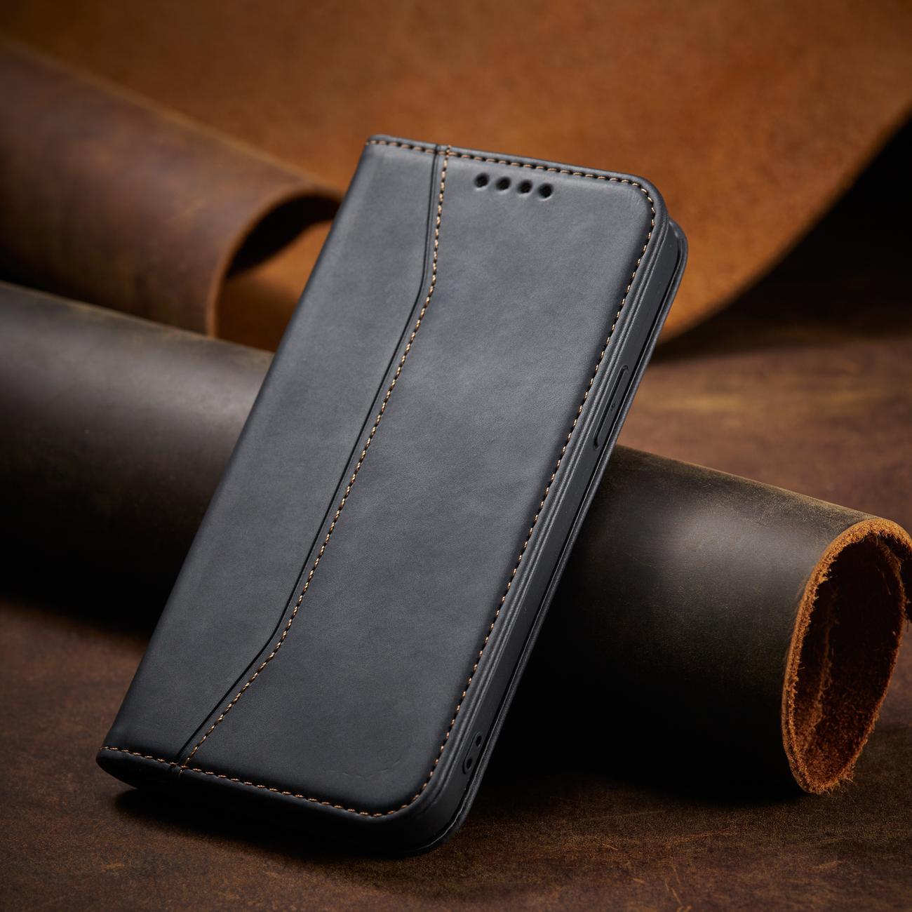 Magnet Fancy Case fodral för iPhone 14 Pro flip cover plånbok stativ svart
