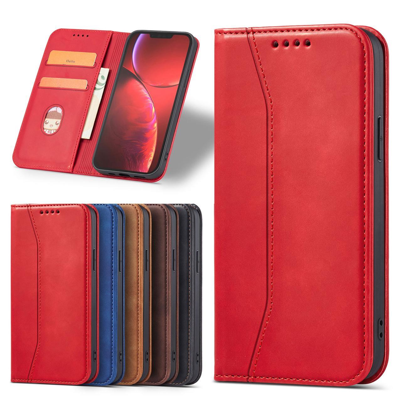 Magnet Fancy Case fodral för iPhone 14 Pro flip cover plånbok stativ röd