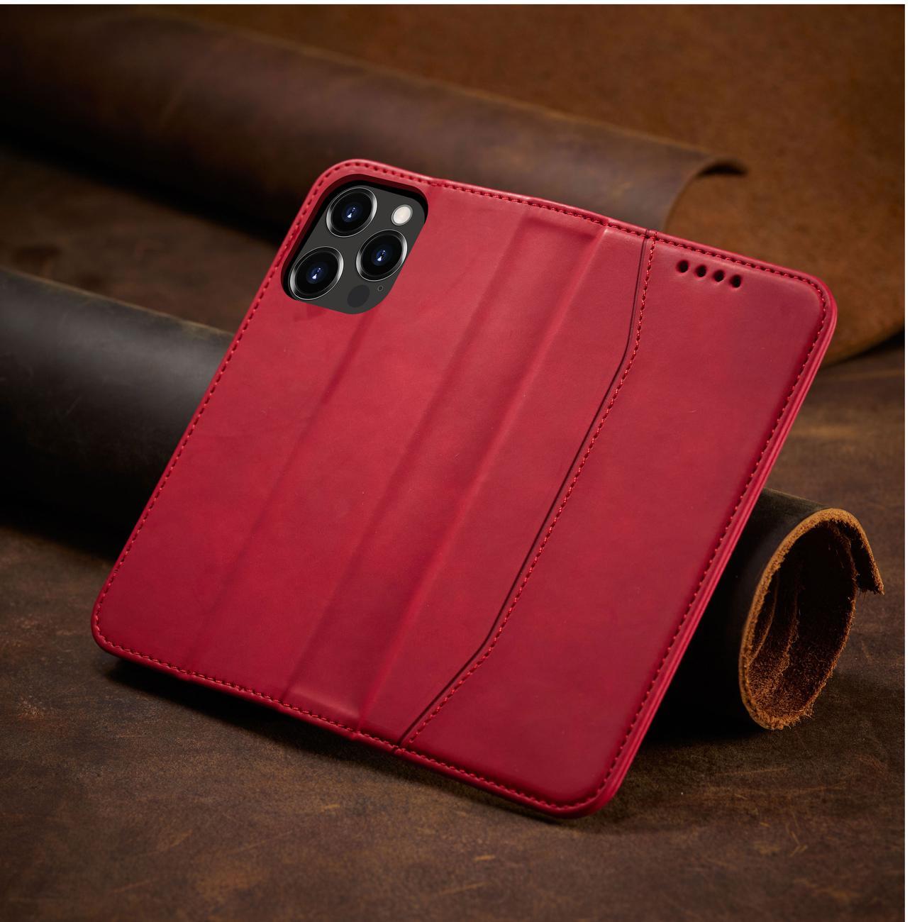 Magnet Fancy Case fodral för iPhone 14 Pro flip cover plånbok stativ röd