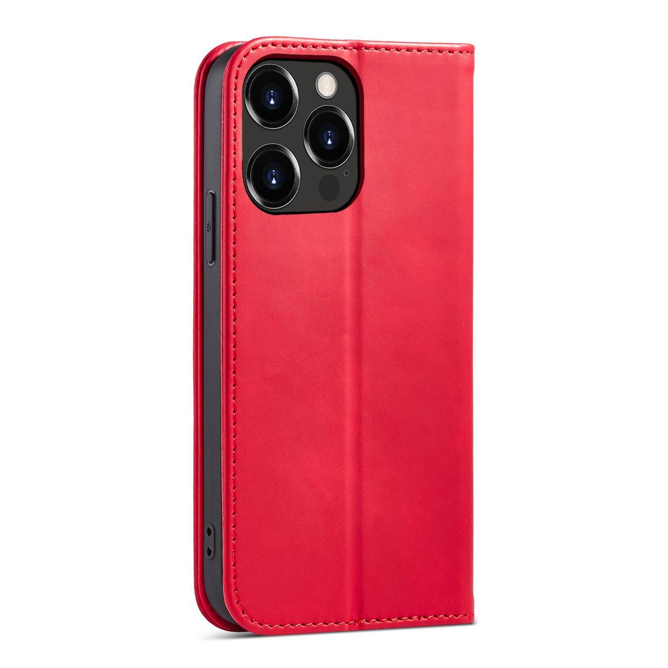 Magnet Fancy Case fodral för iPhone 14 Pro Max flip cover plånbok stativ röd