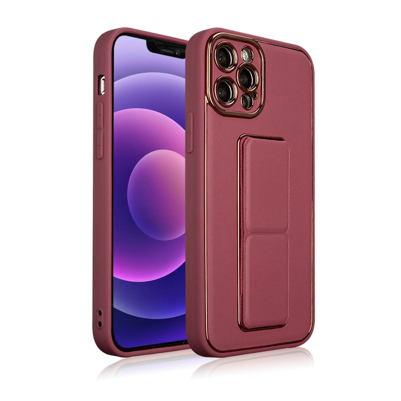 Nytt Kickstand-fodral fodral för iPhone 13 Pro med stativ röd