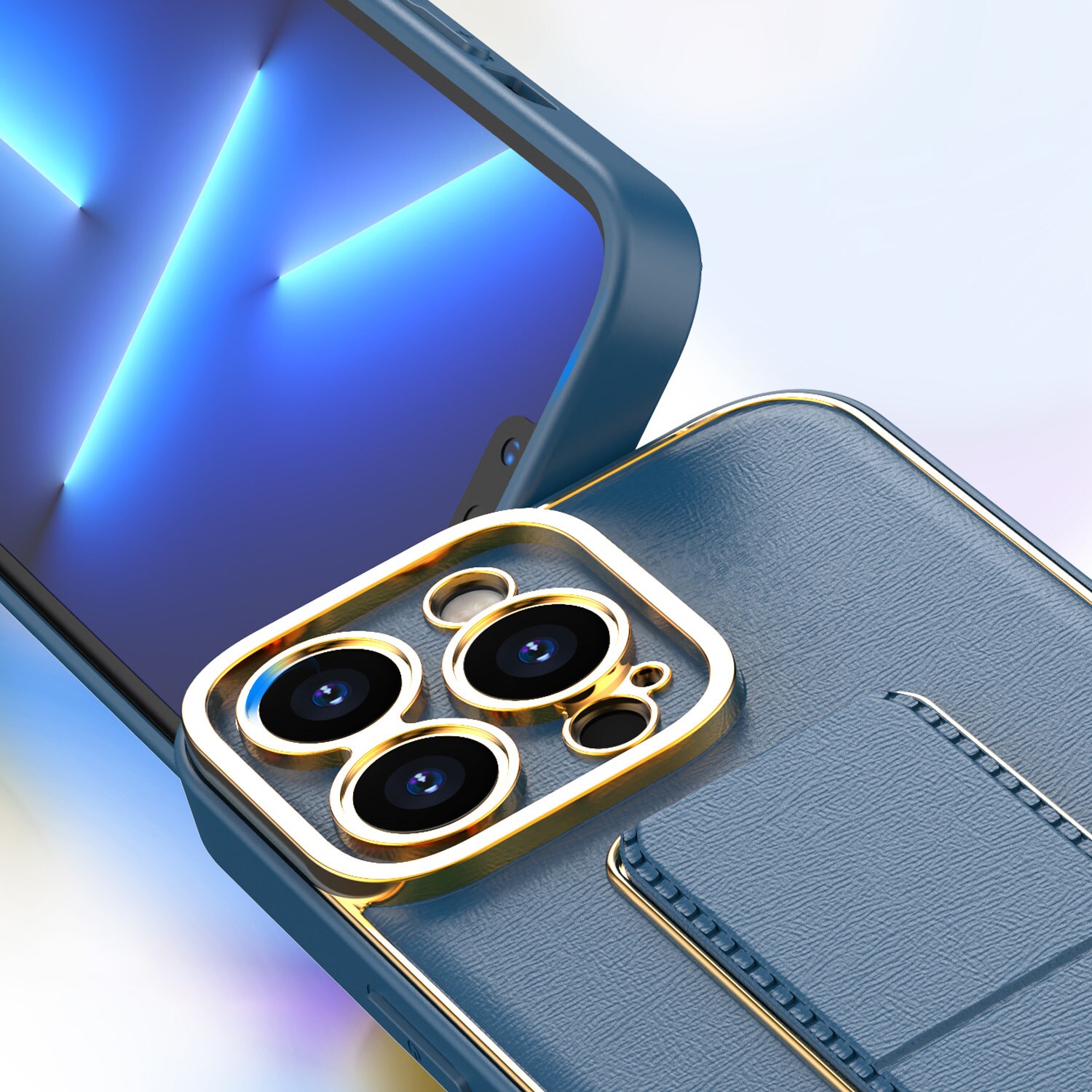 Nytt Kickstand-fodral fodral för iPhone 12 Pro med stativ grönt