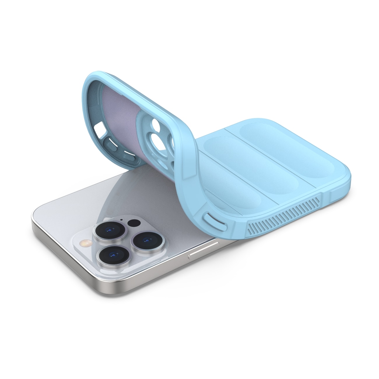Magic Shield-fodral för iPhone 13 Pro flexibelt pansarskydd ljusblått