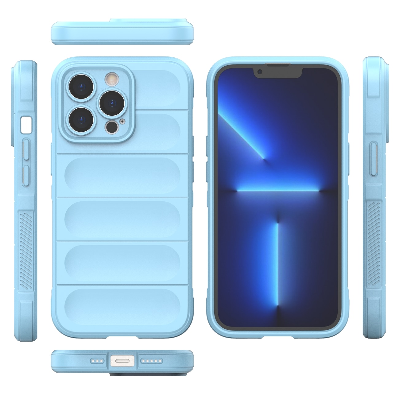Magic Shield-fodral för iPhone 13 Pro flexibelt pansarskydd ljusblått