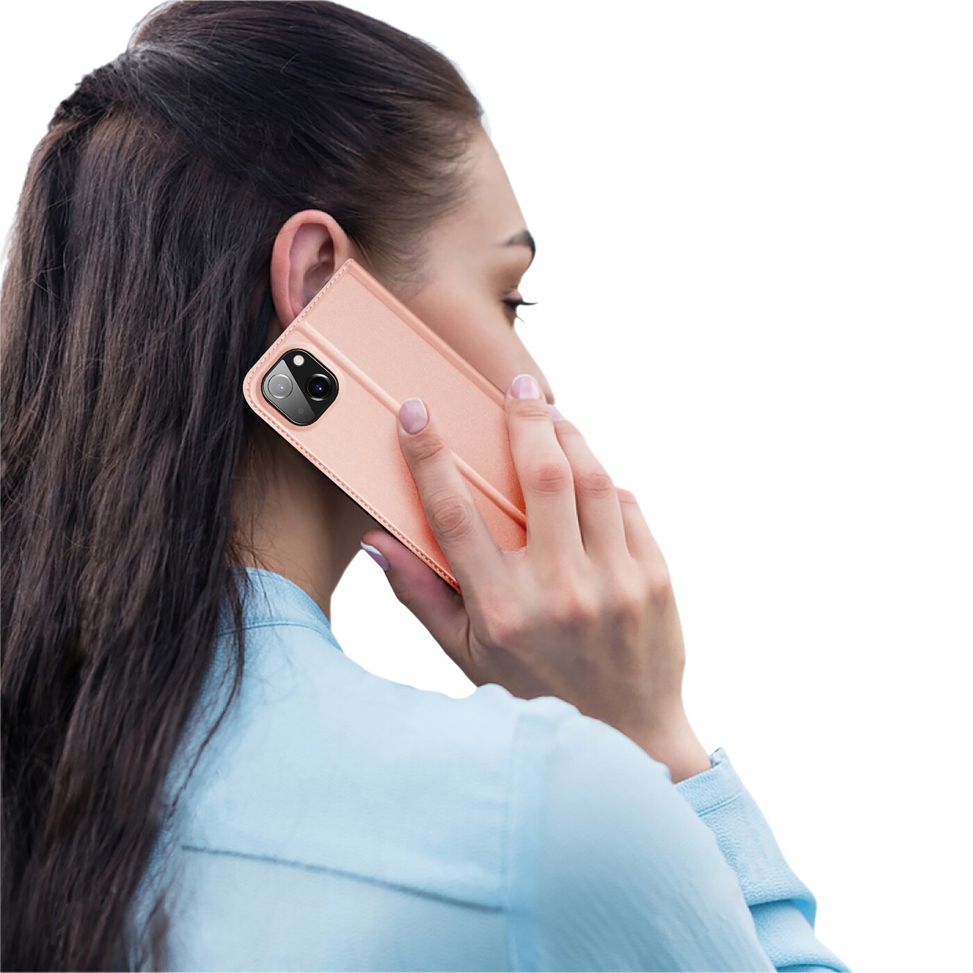 Dux Ducis Skin Pro Holster Flip Cover för iPhone 14 Plus rosa