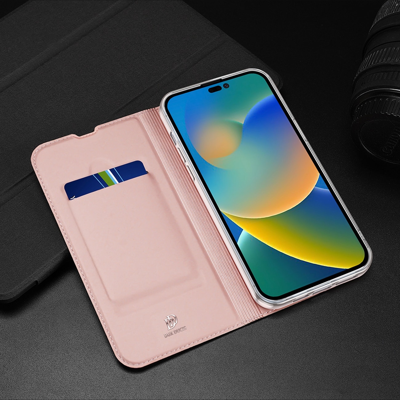 Dux Ducis Skin Pro Holster Flip Cover för iPhone 14 Pro guld