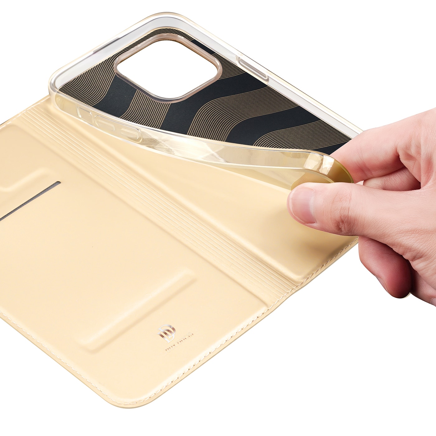Dux Ducis Skin Pro Holster Flip Cover för iPhone 14 Pro guld