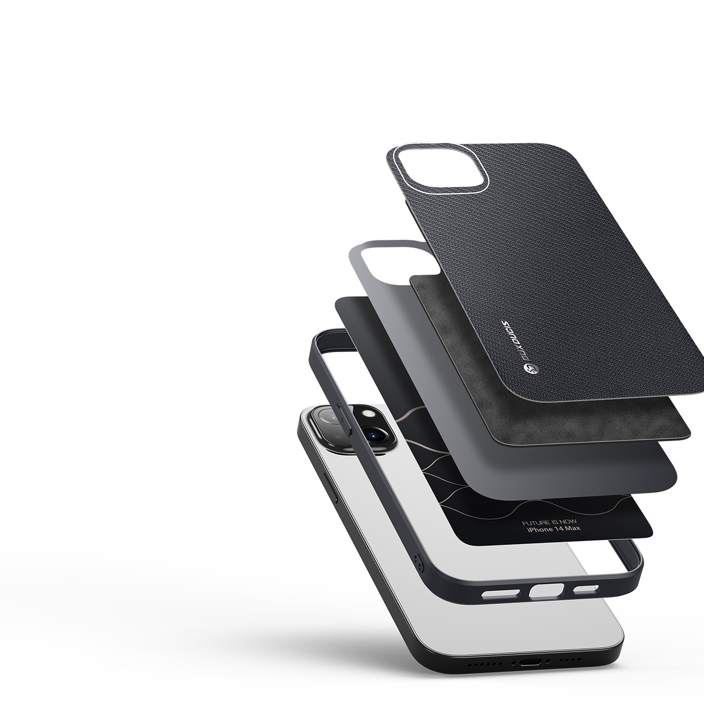 Dux Ducis Fino fodralöverdrag nylonöverdrag iPhone 14 Plus svart