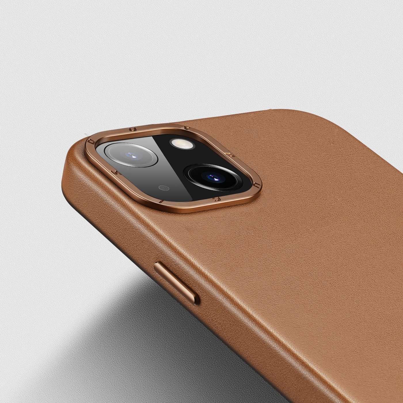 Dux Ducis Grit läderfodral för iPhone 14 Plus Elegant konstläderfodral (MagSafe-kompatibel) Brun