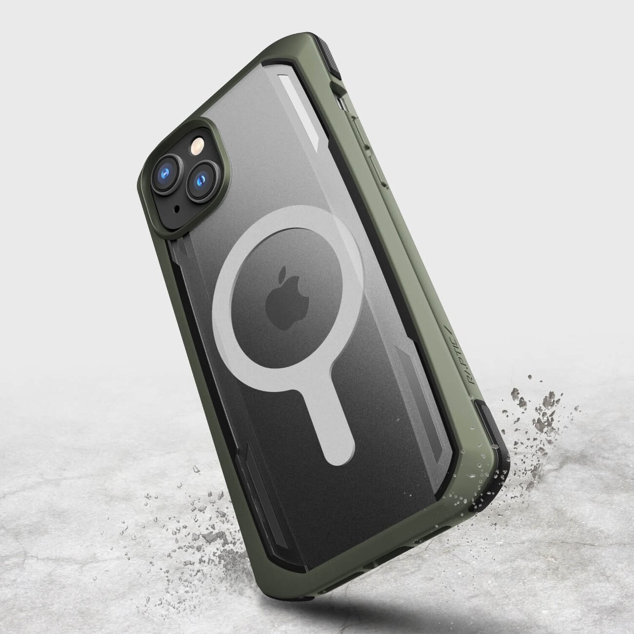 Raptic X-Doria säkert fodral iPhone 14 Plus med MagSafe pansarskydd grönt