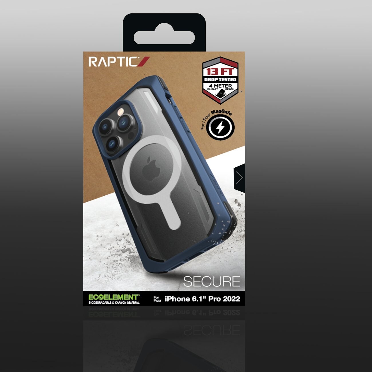 Raptic X-Doria Säkert fodral för iPhone 14 Pro med MagSafe pansarskydd blå