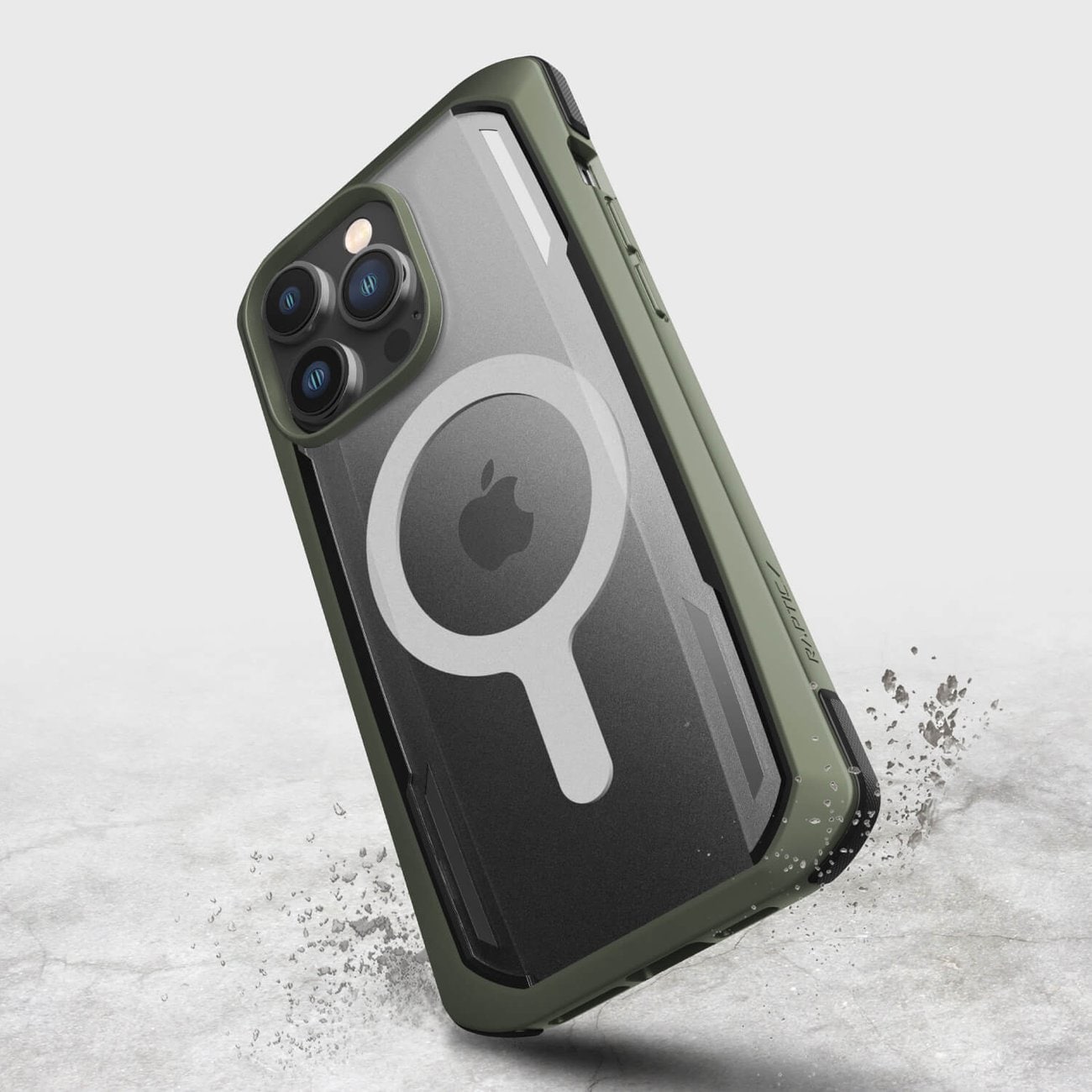 Raptic X-Doria säkert fodral iPhone 14 Pro med MagSafe pansarskydd grönt