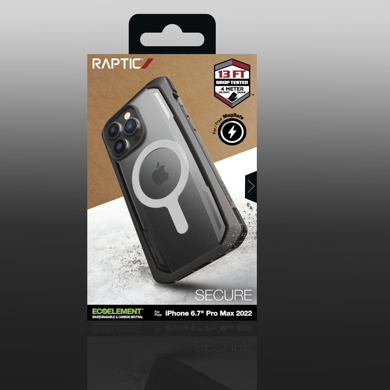 Raptic X-Doria Säkert fodral för iPhone 14 Pro Max med MagSafe pansarskydd svart